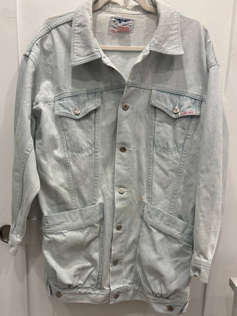 Vintage 80s / 90s Filippo Totti Longline Lightwash Denim Jacket